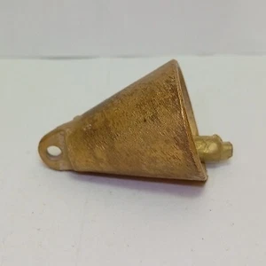 Campana de latón hecha a mano coleccionable decoración del hogar adorno en forma de cono pequeño metal - Imagen 1 de 6