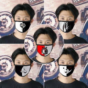 5 pcs Danganronpa Monokuma Black White Bear Half Face Cotton Masks Mouth Cover - Picture 1 of 7