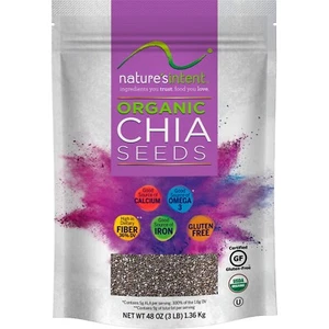 Nature's Intent, Organic Chia Seeds, 3 lb 12/2025 Kosher Gluten Free High Fiber - Picture 1 of 2