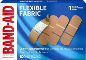 Band-Aid Brand Flexible Fabric Adhesive Bandages, 100 Count - Picture 1 of 9