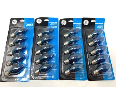 C-7 Light Bulbs 5 Watt Holiday Christmas Light - 4 PACK OF BLUE-20 BULBS TOTAL - Image 1 of 4