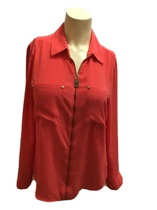 MICHAEL KORS WOMENS ZIPPER CLOSURE BLOUZE,CARDIGAN- M - Picture 1 of 10