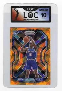 NARANJA HIELO AGRIETADO IMMANUEL QUICKEY LOC 10 GEMA COMO NUEVO 2020-21 PANINI PRIZM  - Imagen 1 de 3