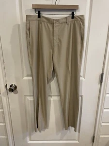 Footjoy Pants Mens Size 38x32 Athletic Fit Beige Khaki Performance Golf Stretch - Picture 1 of 11
