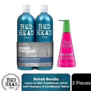 Bed Head By Tigi Rehab Bundle of Leave-In Conditioner with Shampoo & Conditioner - Picture 1 of 2