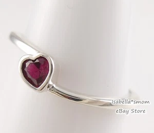 BAGUE SOLITAIRE PANDORA COEUR INCLINÉ ROUGE 199267C01 6 (52) NEUVE avec POCHETTE - Photo 1/6