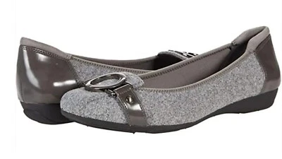 NUEVO $89 TALLA 8 M Anne Klein Mujer Umeko Ballet Plano Gris Oscuro Foto 1 de 3