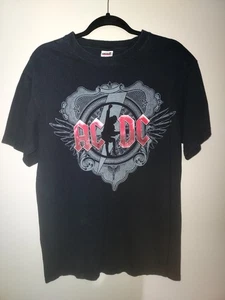 ACDC Concert T Shirt L Black Graphic Print Black Ice 2008 Tour Band Music - Picture 1 of 8
