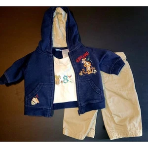 Disney Baby Tigger Outfit Explore Graphic Hoodie Pants Bodysuit 0-3M Y2K vintage - Picture 1 of 6