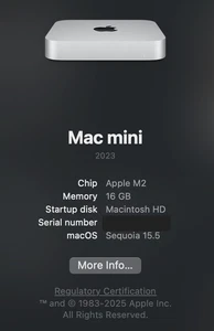 Mac Mini M2 + UPGRADED 16GB RAM + 250GB SSD | VERY FAST | 2023 | Silver | Apple - Picture 1 of 4