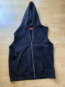 Rare Vintage Supreme BOX LOGO Vest Zip Up Size Large Black Red 100% Authentic - Bild 1 von 6