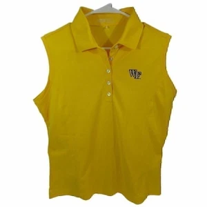 Nike Women's Golf Polo Tech Pique Sleeveless NCAA wake forest logo Large 256845 - Picture 1 of 11