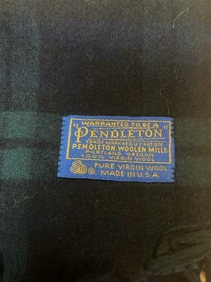 Pendleton Unisex De Colección Negro Reloj Tartán Lana Bufanda OS Verde Azul Negro Dinero Antiguo Foto 1 de 4