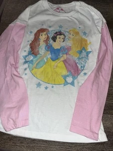 Disney princess Ariel Snow White shirt Sz M Birthday Rainbow Pink - Picture 1 of 6