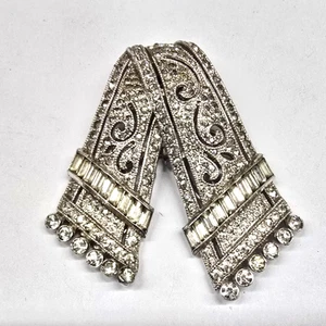 Außergewöhnlicher Vintage Coro signierter Pelz rhodinierter Clip 2,25 Zoll - Bild 1 von 4