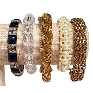 Lady's Vintage 5 Piece Set Bracelets 80s 90s Y2K - Picture 1 of 3