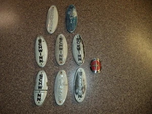 Vintage 9 LOT Schwinn Bicycle Metal Name Plate Badges ~ Parts for Restoration - Picture 1 of 8