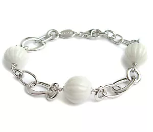 Bracciale Marca Fossil Argento Sterling Ceramica 925 JF166340040 Nuovo - Foto 1 di 2