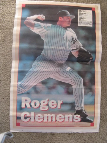 ROGER CLEMENS YANKEES 1999 NY POST BONUS POSTER NEW BASEBALL Cover
