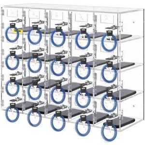 Cell Phone Storage Locker 20 Slots Acrylic with Door Locks and Keys Wall Mounted - Picture 1 of 8