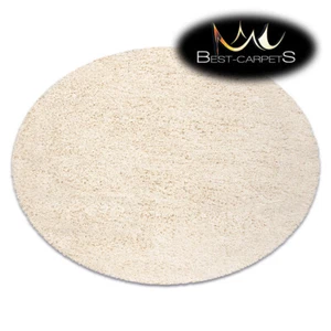 Amazing Modern Rug SUPREME Shaggy 5cm, circle, single-colour, CREAM Best Quality - Picture 1 of 6