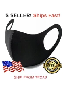 5 Stück schwarze modische MASKE waschbar wiederverwendbar & atmungsaktiv US-Verkäufer AUF LAGER - Bild 1 von 6