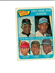 1965 Topps Home Run Leaders Card #4 Willie Mays Orlando Cepeda