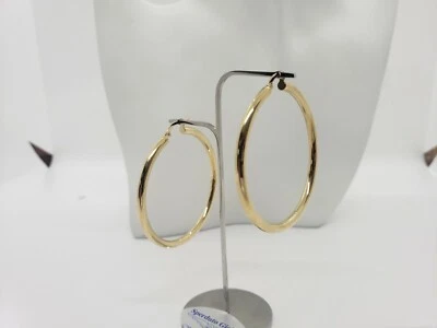 ORECCHINI A CERCHIO DI GRANDI DIMENSIONI IN ORO GIALLO 18KT 4,2 GRAMMI (5183)  - Immagine 1 di 4