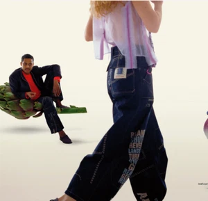 Exceptionnel pantalon large en jean streetwear Marithé et François Girbaud - Imagen 1 de 17