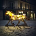 3D Holz Pferd Dekoration mit Licht, Holz Wildtier Handwerk Dekor, Holz