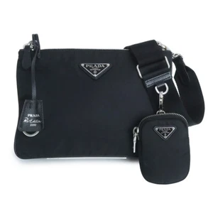 PRADA Re-edition 2000 Triangle Plate Shoulder Bag Re-nylon, Nero 1BH046 - Picture 1 of 15