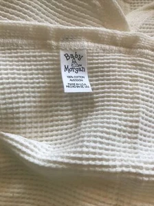 Baby Morgan Waffle Receiving Blanket/Crib Thermal Off White Cream Vintage - Picture 1 of 8