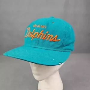 Vtg Sports Specialties MIAMI DOLPHINS Wool SnapBack Hat Cap NFL Script Single - Picture 1 of 24