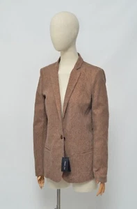 Patrizia Pepe Luxury Wmns Brown Wool Knitted Blazer Jacket Size 46 Made in Italy - Picture 1 of 14