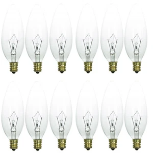 Sunlite 25CTC/32/12PK 25W Torpedo Tip Chandelier Light Bulb Clear - Picture 1 of 1