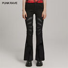 Punk Rave Spider Web Fabric Tearing Apart Goth Pointed Slim Fir Flared Trousers