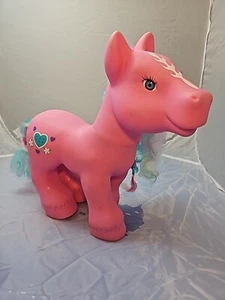 LARGE VINTAGE MY LITTLE PONY FAKIE CABBAGE PATCH PINK HEART PONY TOY - Picture 1 of 6