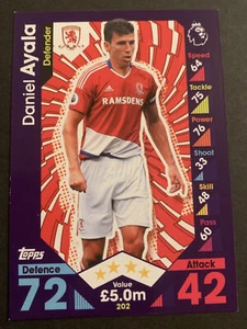 2016/17 Topps Match Attax Card Middlesbrough Daniel Ayala #202 - Picture 1 of 2