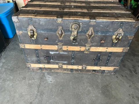 Antique Black Steamer Trunk Cover