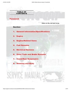 Arctic Cat 4-Stroke Snowmobile Service Manual | 2008 | MAILED CD OR USB - Bild 1 von 10
