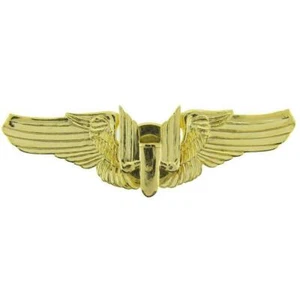 AIR FORCE ARMY GUNNER WING 3" GOLD BADGE PIN - Picture 1 of 1