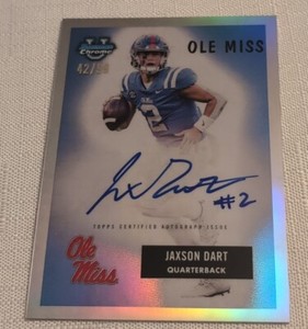 2023 Bowman University Chrome Jaxson Dart On Card Autograph 42/99 Ole Miss