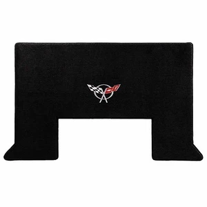 2001-2004 C5 Corvette Z06 Black Trunk Cargo Mat w/ Silver Flags Logo Embroidery - Foto 1 di 2