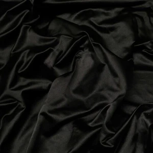 Black Duchess Silk Satin, 100% Silk Fabric, 55" Wide, By The Yard (TS-7171G) - Picture 1 of 3