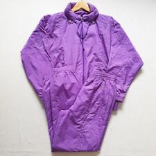 Triumph Vintage 90s Mens Tracksuit with pants purple zipper Hooded pockets  M