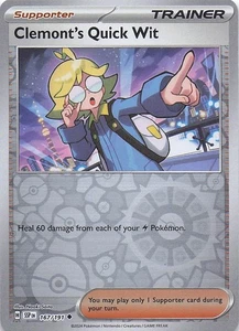 Clemont's Quick Wit - Uncommon Reverse Holo SV08: Surging Sparks 167/191 NM - Picture 1 of 2