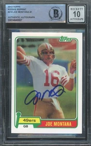 2012 Topps Football 1981 Rookie Reprint #216: Joe Montana Auto BGS Authentic - Picture 1 of 2