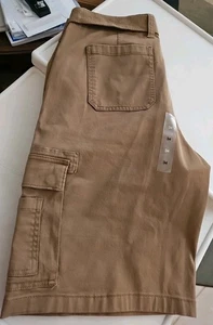 Neu mit Etikett "1775" Cargo-Shorts lockere Passform Vintage matt gold Herren Größe 34 MIT GÜRTEL - Bild 1 von 5