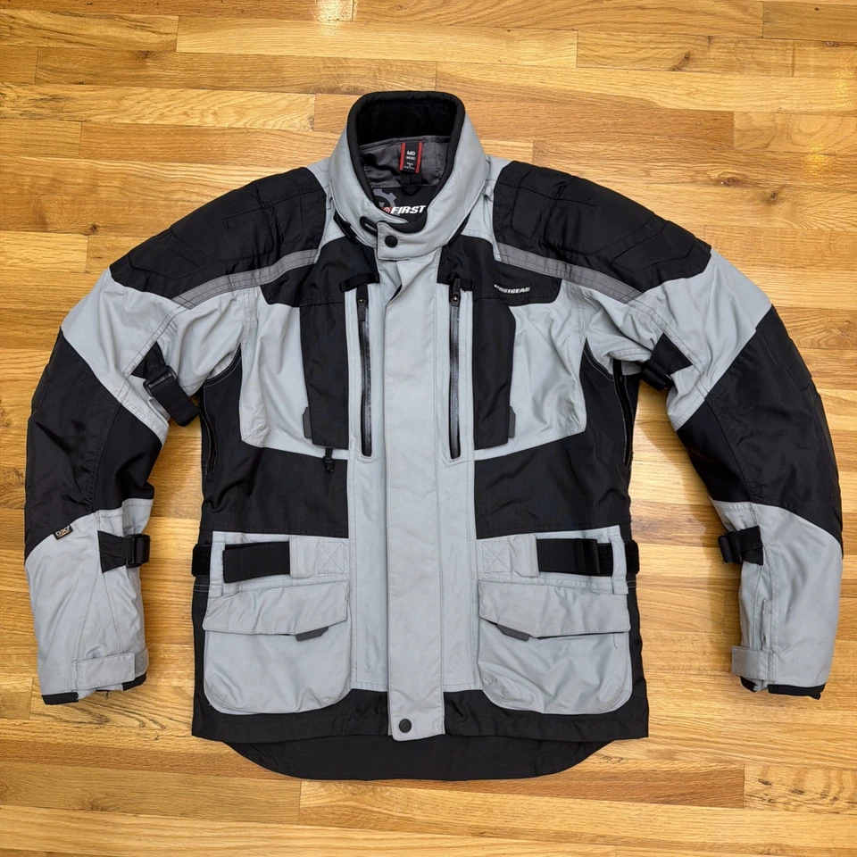 Jaqueta de Moto Firstgear Kathmandu + Forro Acolchoado Cinza Preto Masculina Média - Imagem 1 de 4