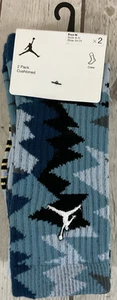 Two Pack Nike Jordan Cushioned Crew Socks Mid Foot Compression Support Band Blue - Picture 1 of 10